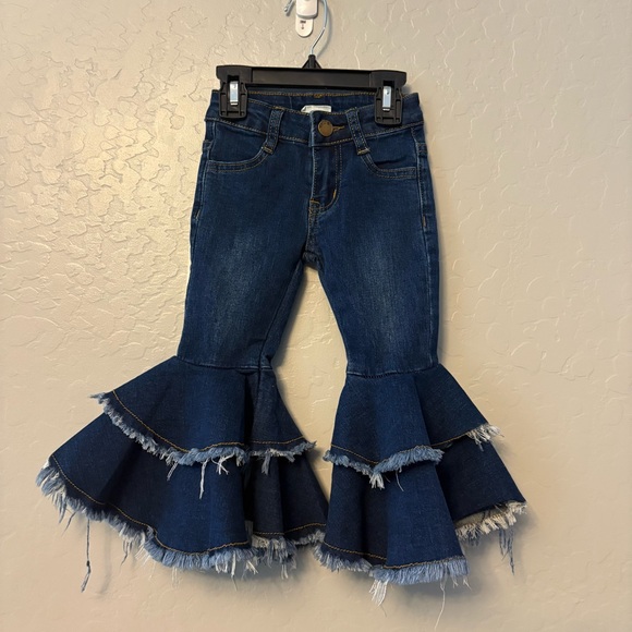 M.L. kids dark wash tiered denim flare bell bottoms 18 months NEW - Picture 1 of 16